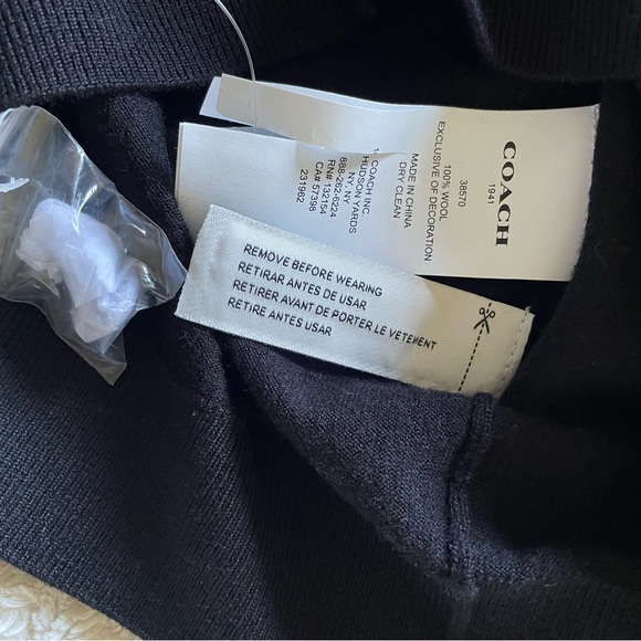 Coach Bandana Crewneck 100% Wool Cardigan, Size XS. Retail $459. NWT! - Picture 7 of 7